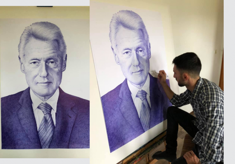 Piktura e artistit nga Suhareka i dërgohet dhuratë ish-presidentit Bill Clinton