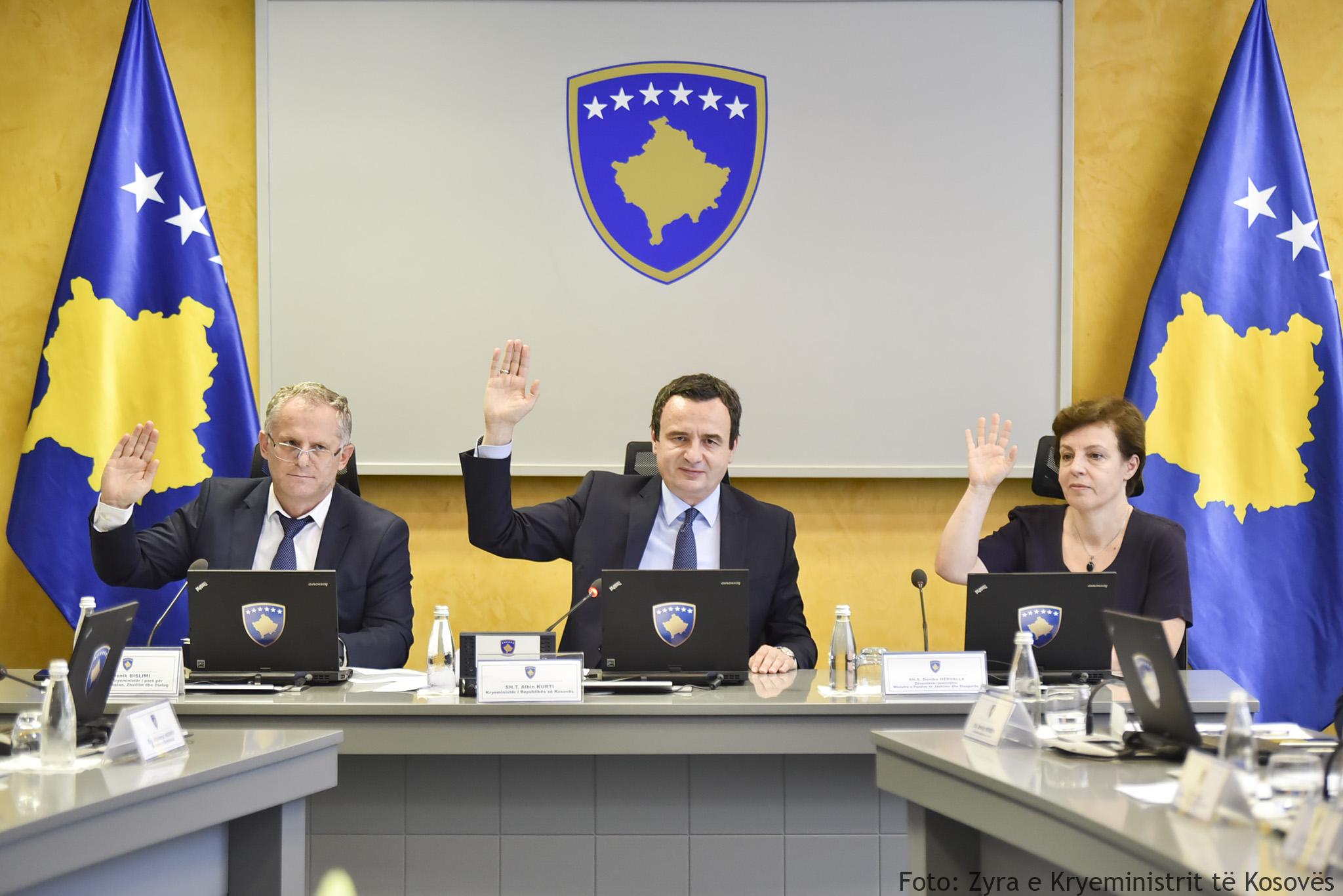 Të gjitha vendimet që i mori sot Qeveria e Kosovës